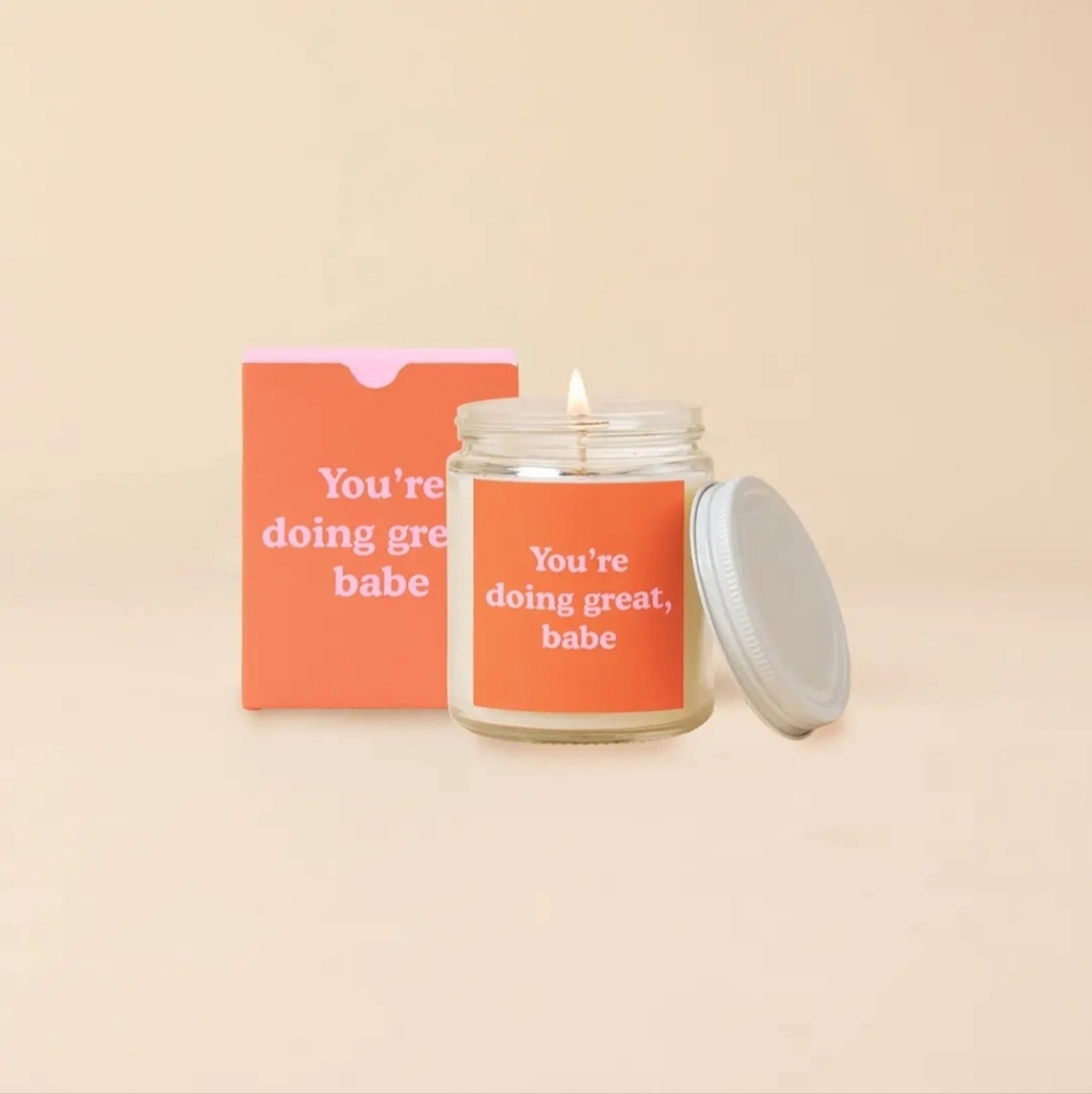 Motivational Orange Candle